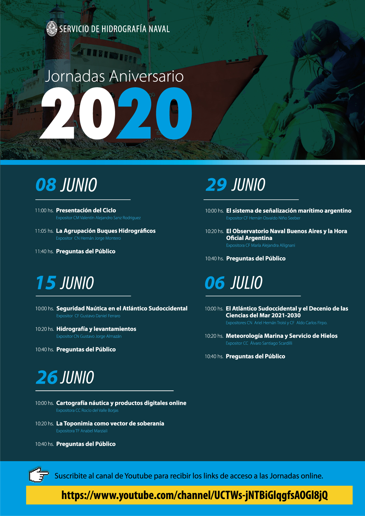 Cronograma de las Jornadas Aniversario 2020