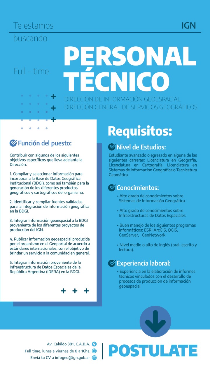 Informacion sobre incorporacion de personal tecnico