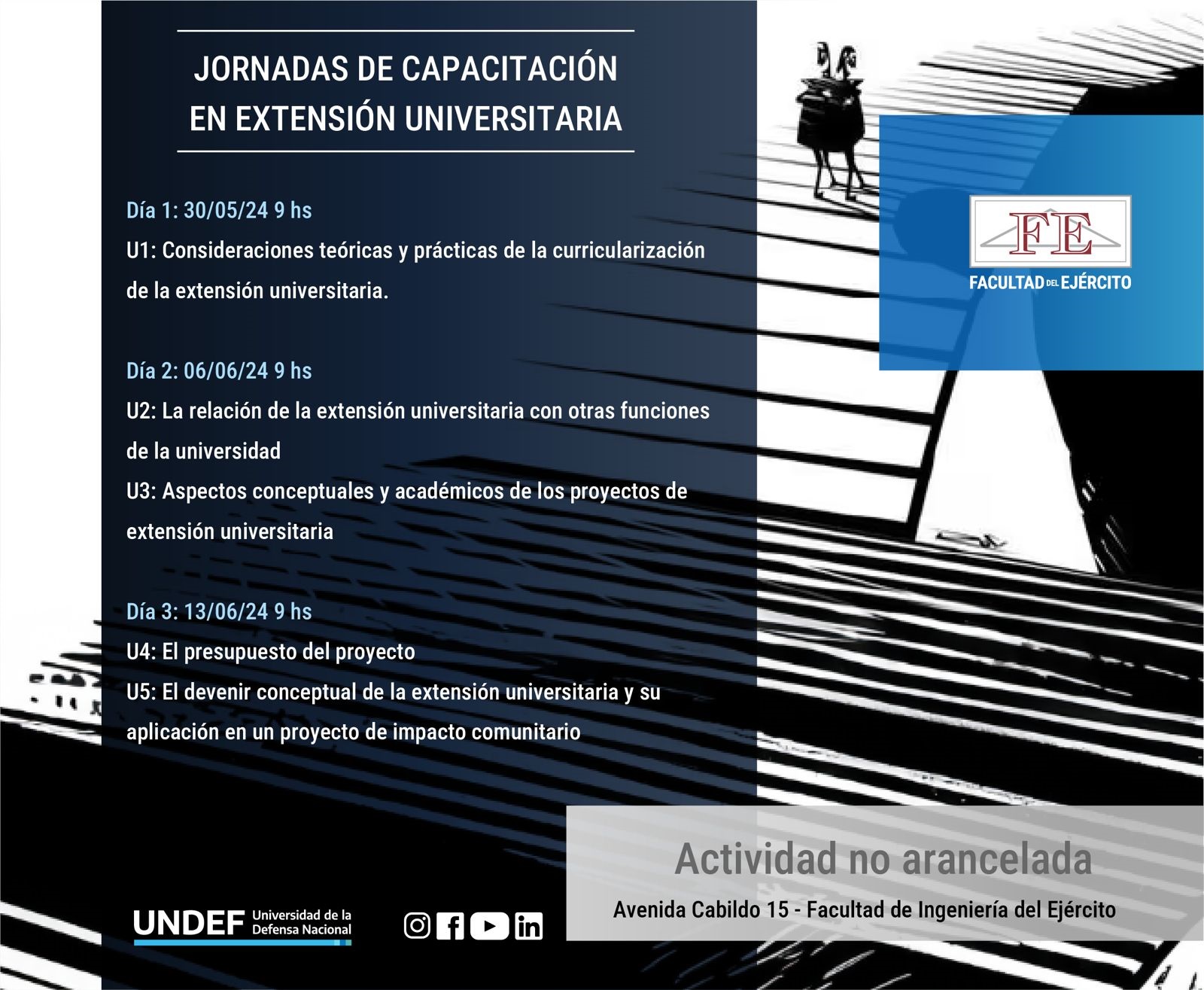 Cronograma de las 3 jornadas